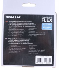 Megasat Koaxconnector - Koaxialkabel Flex 5,0 M Mit 2 F-steckern - Hochflexibel Fur Den Mobilen Einsatz