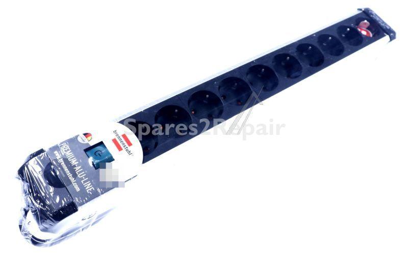 Brennenstuhl 10 Way Socket Outlet Switch - Premium-alu-line Steckdosenleiste 10-fach - Steckerleiste Aus Hochwertigem Aluminium