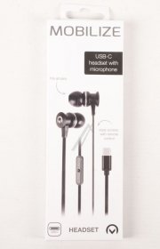 Mobilize Headphones - 28381 Mobilize In-ear Stereo Headset With Remote Control Usb-c Black
