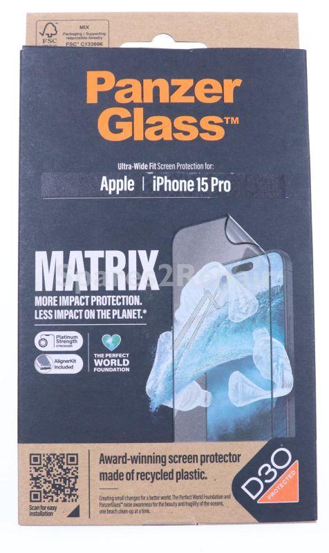 Panzerglass Display Protective Film - 2818 Panzerglass Matrix Screen Protector With D3o Iphone 15 Pro | Ultra-wide Fit W Alignerkit