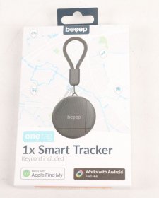 Beeep Communicator - 81426 Beeep Onetag Apple Find My & Android Tracker Black & Keyring Black - 1 Pack