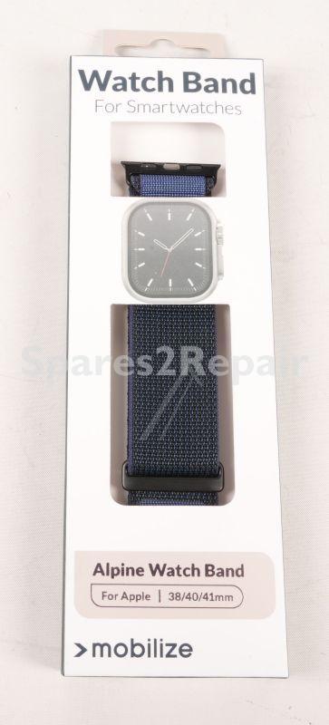 Mobilize Wristbands For Smartwatch - 82019 Mobilize Watch Strap - Alpine - Black Connector - For Apple 38-40-41mm - Blue