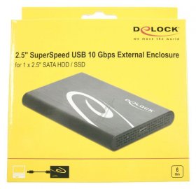Delock Hard Drive Enclosure 2,5" - Externes GehÄuse FÜr 2.5″ Sata Hdd - Ssd Mit Superspeed Usb 10 Gbps (usb 3.1 Gen 2)