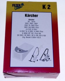 Filterclean Vacuum Cleaner Bags - K2 000183-k Paper Dust Bag X4+1 Filter