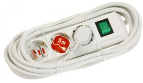 BRENNENSTUHL Three-way Plug Adaptor ECO-LINE 3-WAY PLUG SOCKET WHITE, WITH SWITCH, 5M
