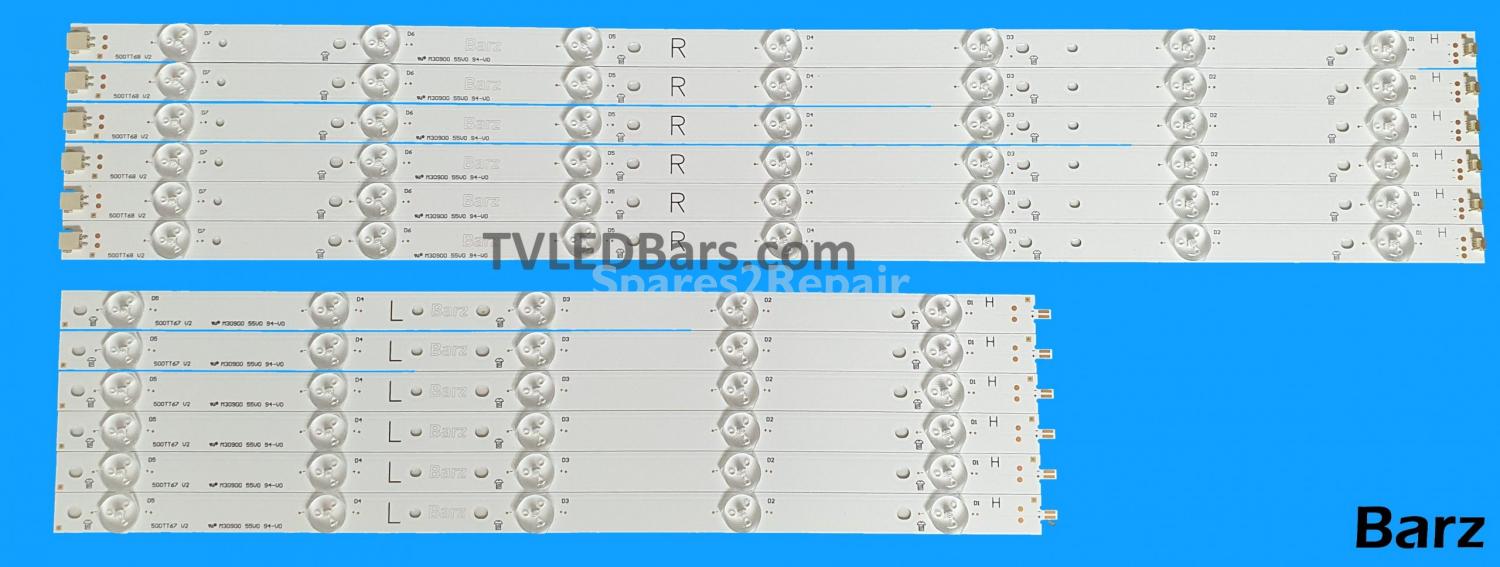 Barz LED Backlight Array Philips 996598003625 50" TPT500J1 TPT500DK1 TPT500UK 500TT67 + 500TT68 12pcs