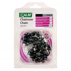 Universal Multi-Model Fitting ‘CH033’ 20cm, 8”, 33 Drive Link Type Chainsaw Chain Blade (3/8” Pitch, 0.050” Gauge)