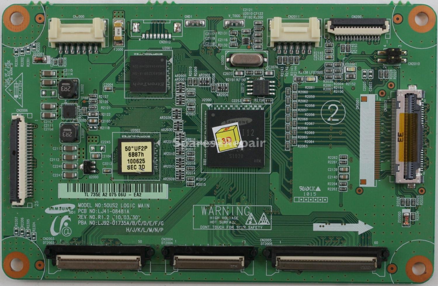 Samsung PS-50C680G5F - LVDS - LJ41-08481A - R1.2 - LJ92-01735E A2 - 50US2 LOGIC MAIN