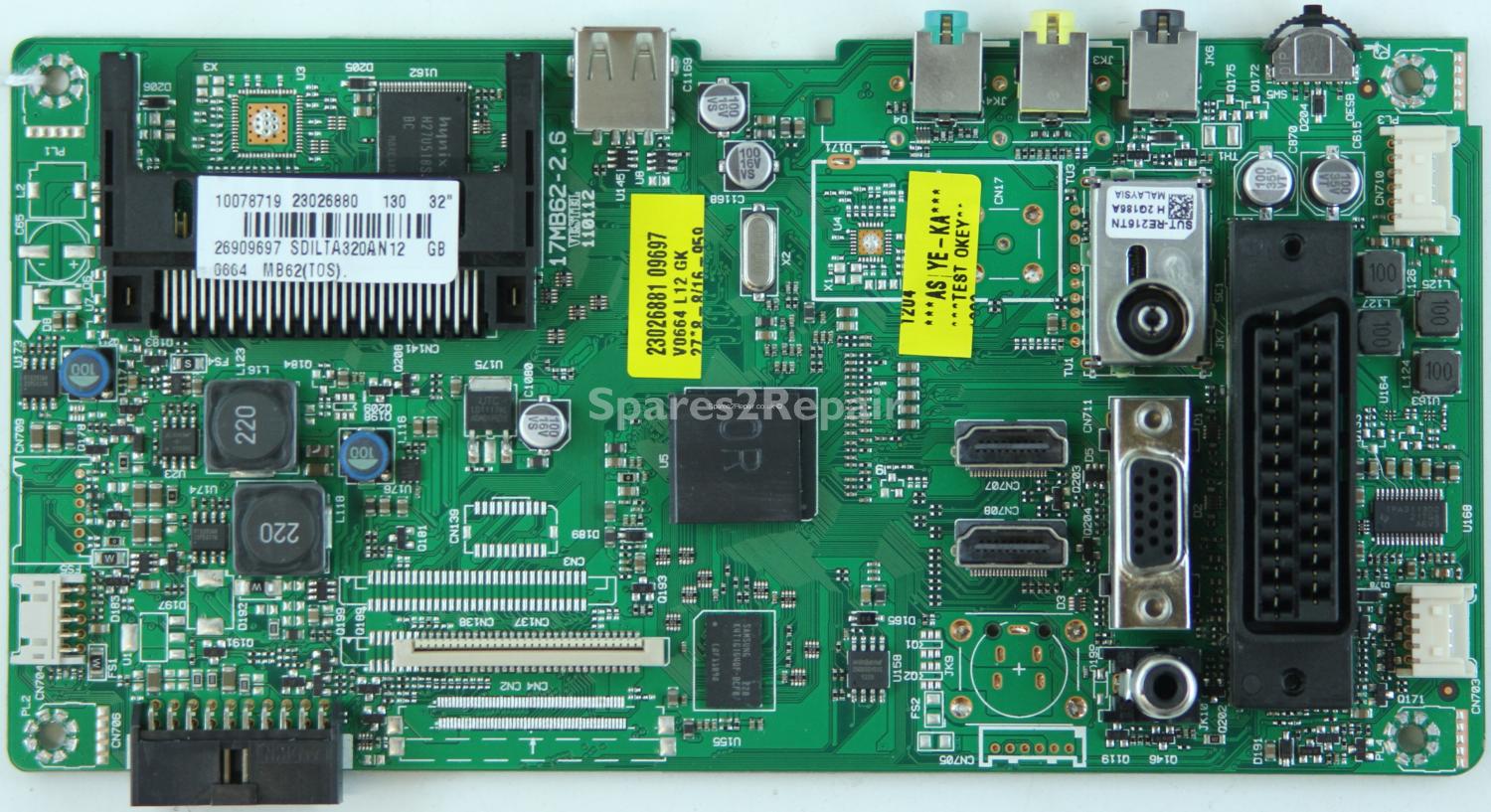 Toshiba 32DL934B - Main AV - 23026880 - 17MB62-2.6 - 110112
